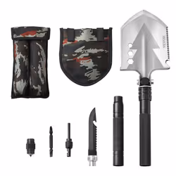 Pelle de Survie Pliante-VEVOR-Pelle de Camping Multifonctionnelle 8 en 1-pour Tout-terrain Camping Randonnée Extérieur Survie