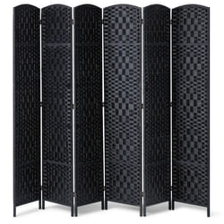 Cloison de Séparation 6 Panneaux-VEVOR-Paravent de Confidentialité Pliable Séparateur de Pièce Tissé à la Main avec Charnières