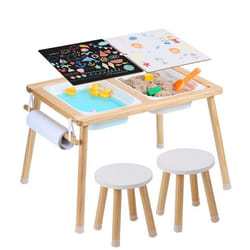 Table dActivités pour Enfants-VEVOR-Table dExploration Sensorielle avec 3 Bacs de Rangement-Dessiner et Étudier