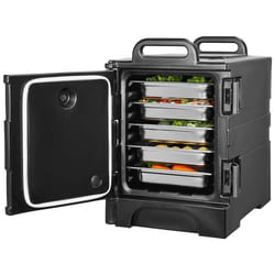 Conteneur Isotherme pour Bac Gastronorme 75 L-VEVOR-avec Boucle Poignées et Roulettes Porte-plateaux pour Restauration Cantine