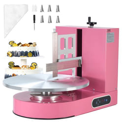 Machine à Glacer les Gâteaux 4-16 pouces-VEVOR-Machine à Lisser Crème à Faible Bruit Plateau Tournant avec Grattoir-Rose