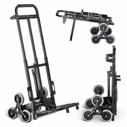 Chariot dEscalier - VEVOR - 208 kg - Pliable - Double Poignée - 6 Roues
