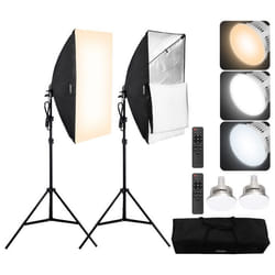 Kit dÉclairage Softbox Professionnel-VEVOR-Lot de 2-50x70 cm-Ampoule LED 45 W-pour Studio Photographie Diffusion Direct