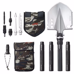 Pelle de Survie Pliante-VEVOR-Pelle de Camping Multifonctionnelle 13 en 1-pour Tout-terrain Camping Randonnée Extérieur