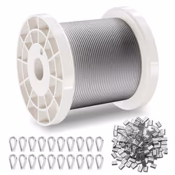 Câble Acier Inoxydable-VEVOR-159 mm x 1006 m-Câble Métallique Inox 304 Tressé 7x7-Qualité Aéronautique Marine