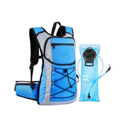 Sac à Dos dhydratation-VEVOR-15 L-avec Poche à Eau en TPU 3 L-pour Randonnée Course à pied Cyclisme Camping-Bleu