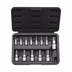 Jeu de Douilles Torx 13PCs-VEVOR-Coffret de Douille-Étoile T8-T60-1/4 3/8 et 1/2 po-pour Mécanicien Réparation Automobile