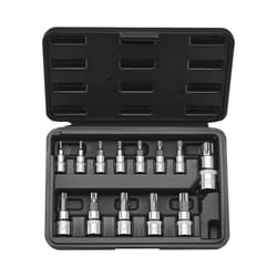 Jeu de Douilles Torx 13PCs-VEVOR-Coffret de Douille-Étoile T8-T60-1/4 3/8 et 1/2 po-pour Mécanicien Réparation Automobile