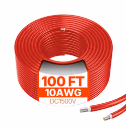 Câble dExtension de Panneau Solaire-VEVOR-3048 m-Calibre du Fil 10 AWG CC 1500 V Étanche IP67-Rouge