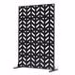 Brise-vue en Métal-VEVOR-120x183 cm-avec Support-Paravent Séparateur Extérieur pour Patio Balcon Terrasse Jardin-Noir