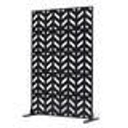 Brise-vue en Métal-VEVOR-120x183 cm-avec Support-Paravent Séparateur Extérieur pour Patio Balcon Terrasse Jardin-Noir
