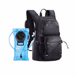 Sac à Dos dhydratation-VEVOR-25 L-avec Poche à Eau en TPU 2 L-pour Randonnée Course à pied Cyclism Camping-Noir