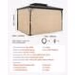 Rideau dintimité pour Tonnelle Imperméable Extérieur-VEVOR-Rideaux pour Pergola-281 x 341 x 214 cm-4 Panneaux-Kaki