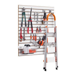 Panneau à Lattes Mural Garage-VEVOR-1220x1220 mm-Panneau Rangement Outils MDF avec Conception Modulaire-Blanc