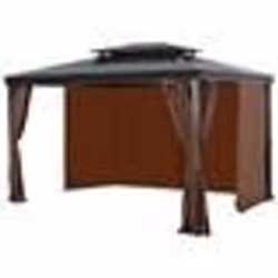 Rideau dintimité pour Tonnelle Imperméable Extérieur-VEVOR-Rideaux pour Pergola-284 x 284 x 211 cm-4 Panneaux-Café