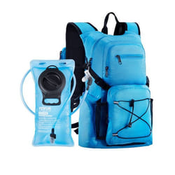 Sac à Dos dhydratation-VEVOR-25 L-avec Poche à Eau en TPU 2 L-pour Randonnée Course à pied Cyclism Camping-Bleu