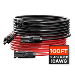 Câble dExtension de Panneau Solaire-VEVOR-3048 m 10 AWG-avec Connecteurs Femelles et Mâles CC 1500 V Étanche IP67-Lot de 2