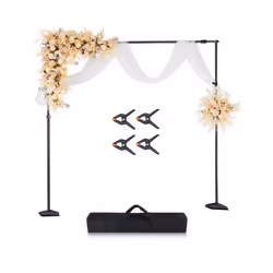 Support Toile de Fond-VEVOR-260 x 300 cm-Kit Support Fond Photo Réglable-Portable-avec 7 Barres Transversales