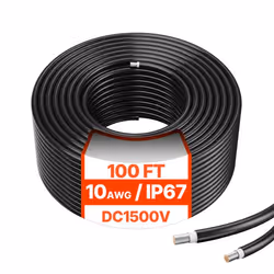 Câble dExtension de Panneau Solaire-VEVOR-3048 m-Calibre du Fil 10 AWG CC 1500 V Étanche IP67-Noir