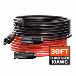 Câble dExtension de Panneau Solaire-VEVOR-914 m 10 AWG-avec Connecteurs Femelles et Mâles CC 1500 V Étanche IP67-Lot de 2