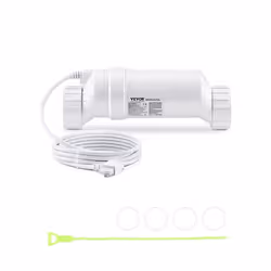 Système de Chloration deau Salée-VEVOR-pour Piscines Creusées Jusquà 567 kL-Cellule de Chloration de Piscine-blanc