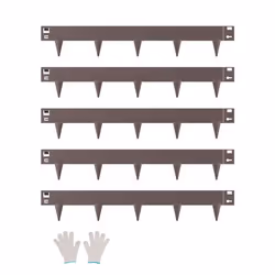 Bordure de Jardin en Acier-VEVOR-Lot de 5-Bordures Paysagères en Métal-990 x 156 mm-Résistante à la Rouille-Marron