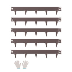 Bordure de Jardin en Acier-VEVOR-Lot de 5-Bordures Paysagères en Métal-990 x 156 mm-Résistante à la Rouille-Marron