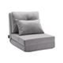 Chaise de Sol Pliante-VEVOR-Fauteuil de Sol 5 Positions Réglables-Fauteuil Convertible pour Salon Chambre-Gris
