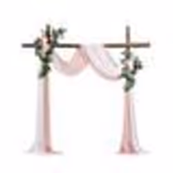 Arche de Mariage-VEVOR-avec 2 Bouquets de Fleurs 2 Rideaux Translucides-Rose Blanc