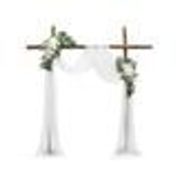 Accessoires pour Arche de Mariage-VEVOR-avec 2 Bouquets de Fleurs 1 Rideau Translucide-Blanc