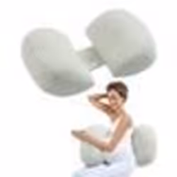 Coussin de Grossesse-VEVOR-Forme W-Coussin dAllaitement Doux Respirant-avec Housse Amovible Lavable