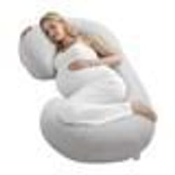 Coussin de Grossesse-VEVOR-Forme C-Coussin dAllaitement Doux Respirant-avec Housse Amovible Lavable
