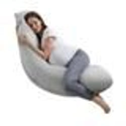 Coussin de Grossesse-VEVOR-Forme L-Coussin dAllaitement Doux Respirant-avec Housse Amovible Lavable