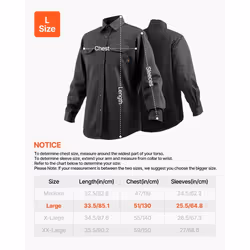 Veste de Soudage-VEVOR-Taille L-Manteau de Protection pour Soudeur en Coton Ignifuge-avec Col Poignets Réglables et 2 Poches