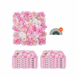 Panneau Mural Décoratif Floral-VEVOR-12PCS-Mur à Fleurs Artificielles 3D-pour Mariage Saint-Valentin-Rose