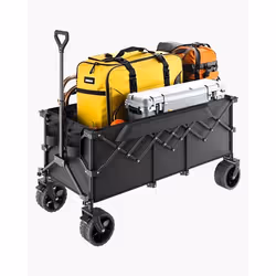 Chariot de Jardin Pliable-VEVOR-300 L-Chariot de Transport Utilitaire Robuste-Charge 204 kg avec Roues Tout-terrain-Noir