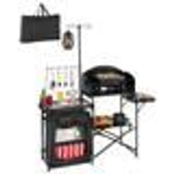 Cuisine de Camping Portable en Aluminium-VEVOR-Table de Camping en Plein Air-avec Placard de Rangement-Noir