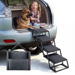 Escalier pour Chien Voiture-VEVOR- 4 Marches pour Chien Pliables-Animaux de Compagnie Charge 9072 kg