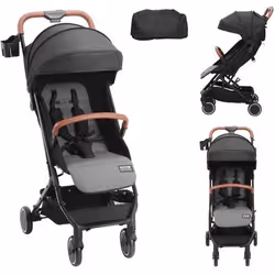 Poussette pour bébé - VEVOR - Poussette bébé nouveau-né enfant bas âge réglable en un clic pliantnoiravec Dossier réglable
