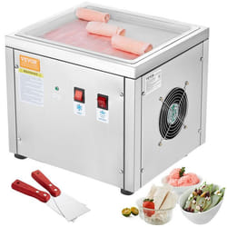 Machine à Glace Roulée 28x24x2 cm-VEVOR-Plancha à Glace Roulée Commerciale en Inox Alimentaire-Bars Cafés Boutiques de Desserts