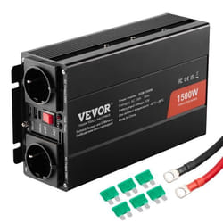 Onduleur pour camion - VEVOR - 280 x 144 x 72 mm Onduleur à onde sinusoïdale modifiée 1500 W 12 V CC à 230 V CA CE FCC