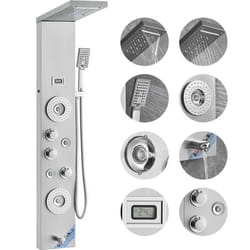 Hydromassage douche - VEVOR - Système de Tour de Panneau de Douche en Inox 6 Modes LED et Affichage 1345 × 200 × 460 mm