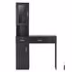 Meuble de salon de coiffure murale pour coiffeur-VEVOR-1 armoire rangement3 compartiments2 tiroirs-pour rangement doutilsnoir