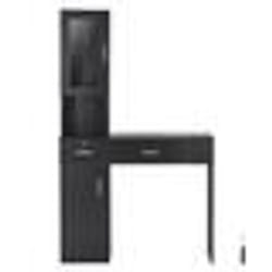 Meuble de salon de coiffure murale pour coiffeur-VEVOR-1 armoire rangement3 compartiments2 tiroirs-pour rangement doutilsnoir