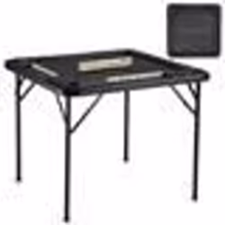 Table de Mahjong Pliable pour 4 Joueurs-VEVOR-90 x 90 x 74 cm-Table de Jeu de Cartes-avec Plateau Vert Résistant à lUsure-Noi ...
