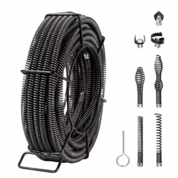 Câble de nettoyage de canalisations-VEVOR-20 m x 16 mm7 coupeurs pour tuyaux 20-100 mm pour évier siphon de sol toilettes