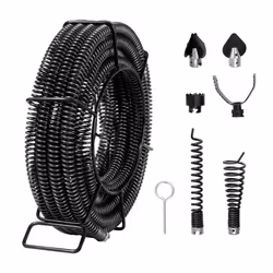 Câble de nettoyage de canalisations-VEVOR-137 m x 22 mm6 coupeurs pour tuyaux 20-150 mm pour évier siphon de sol toilettes