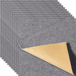 Dalles de Moquette à Décoller et à Coller-VEVOR-305 x 305 mm-Tapis de Sol Auto-adhési-pour Chambre Salon-12 pcs-Gris Clair