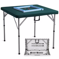 Table de Mahjong avec Jeu de Tuiles-VEVOR-Table de Jeu de Cartes Pliante pour 4 Joueurs-avec 144 Tuiles Majiang et 3 Dés