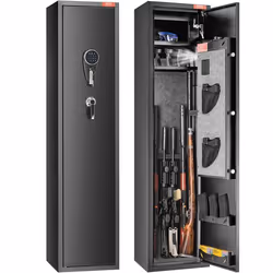 Armoire à 5 Fusils-VEVOR-Coffre-Fort pour Fusils avec Serrure et Clavier Numérique-avec Casier de Rangement Intégré